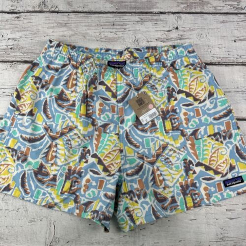 Women’s Patagonia Funhoggers Shorts 4” Inseam  Thriving Planet Lago Blue